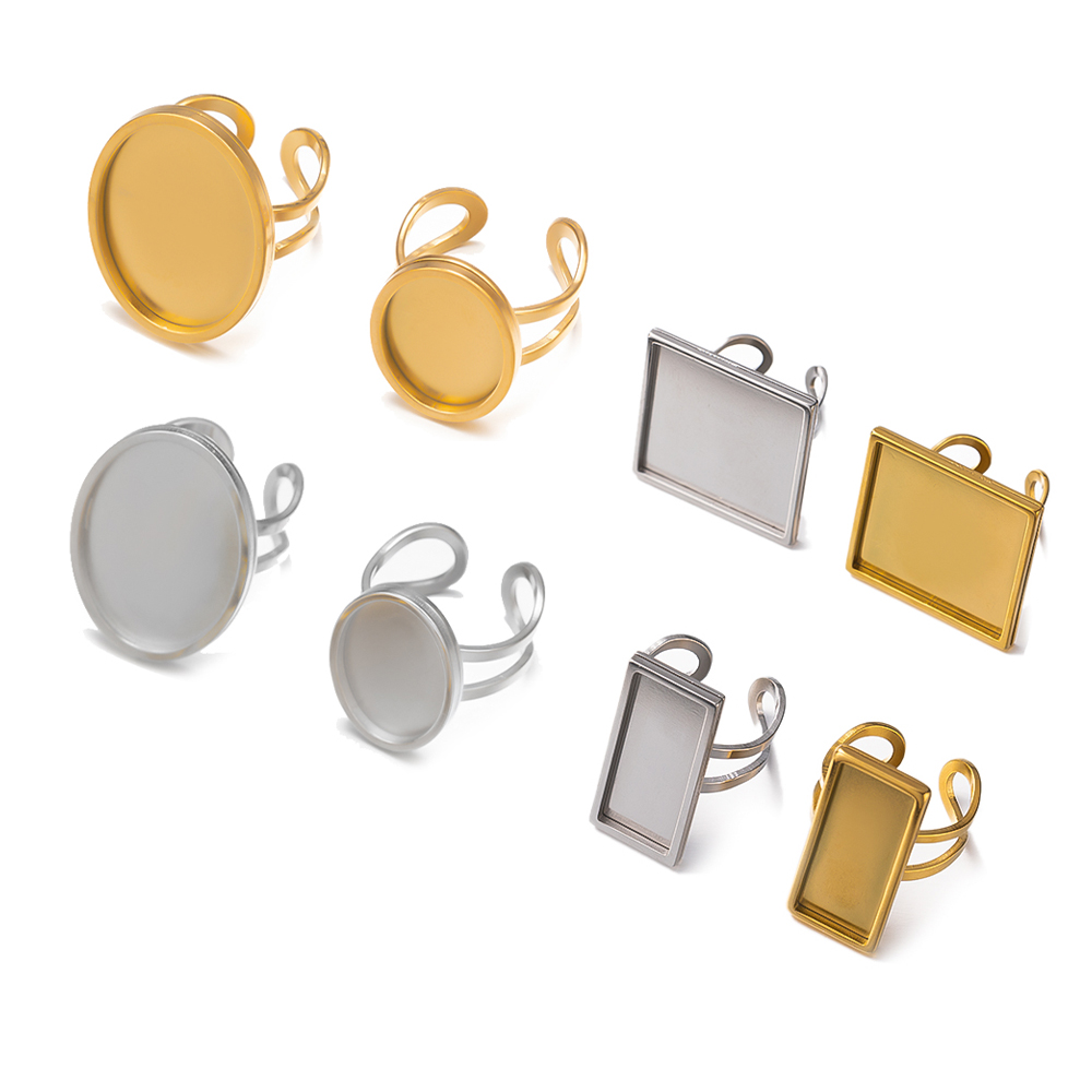 Ring Set Adjustable - 4 قطعة الفولاذ المقاوم للصدأ الذهبي