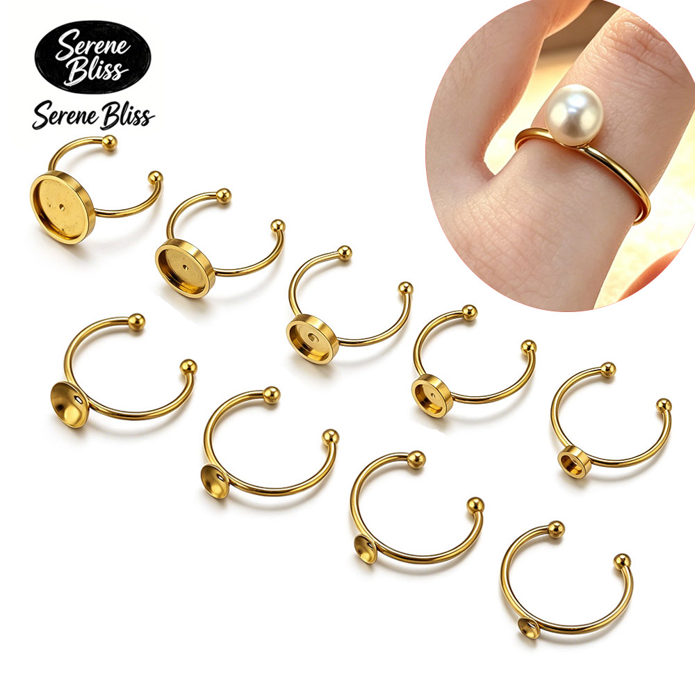 Ring Set Adjustable - 10 قطع من قواعد الخواتم المستديرة