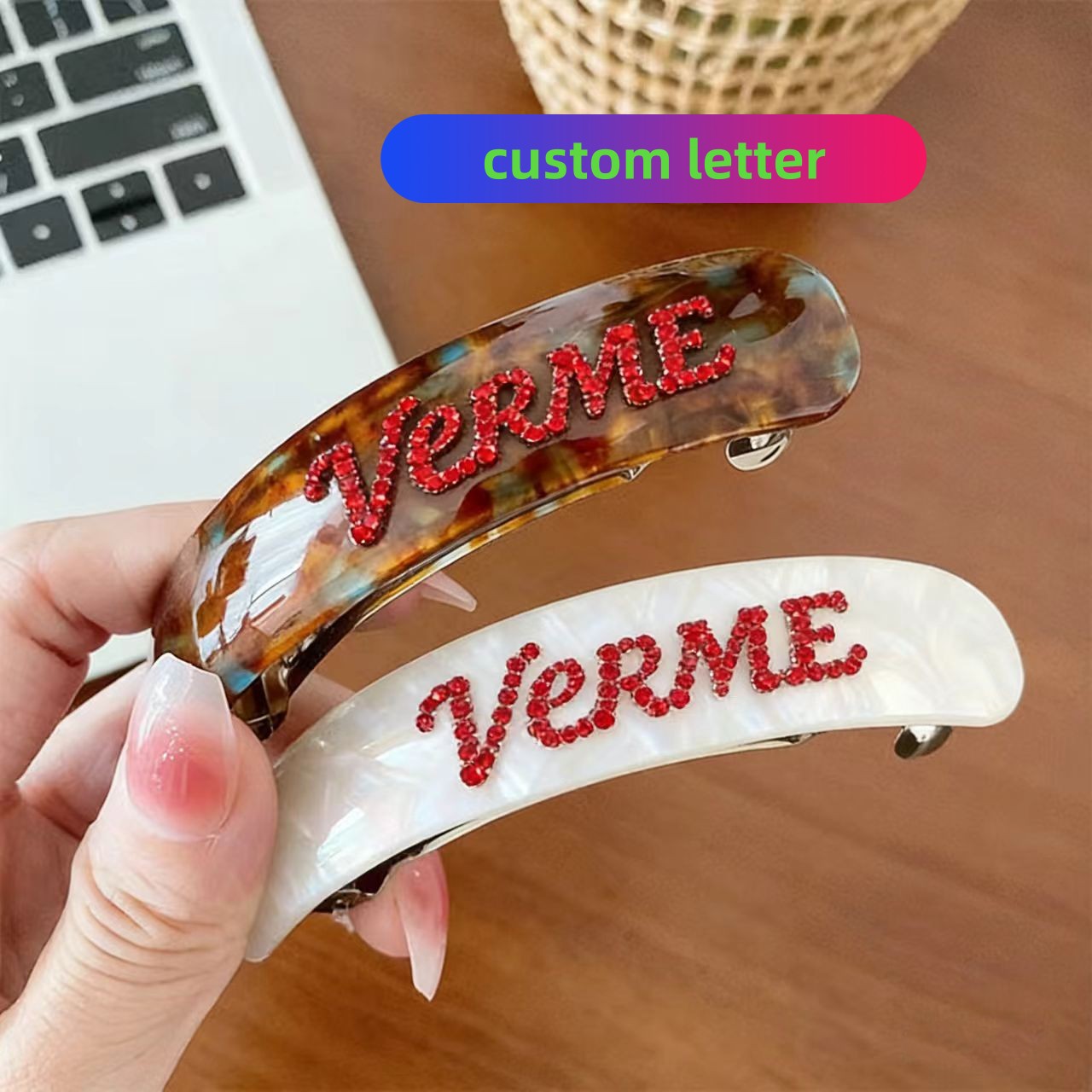 Women Accessories Name In English - مشبك شعر مخصص بحروف اسم باللغة