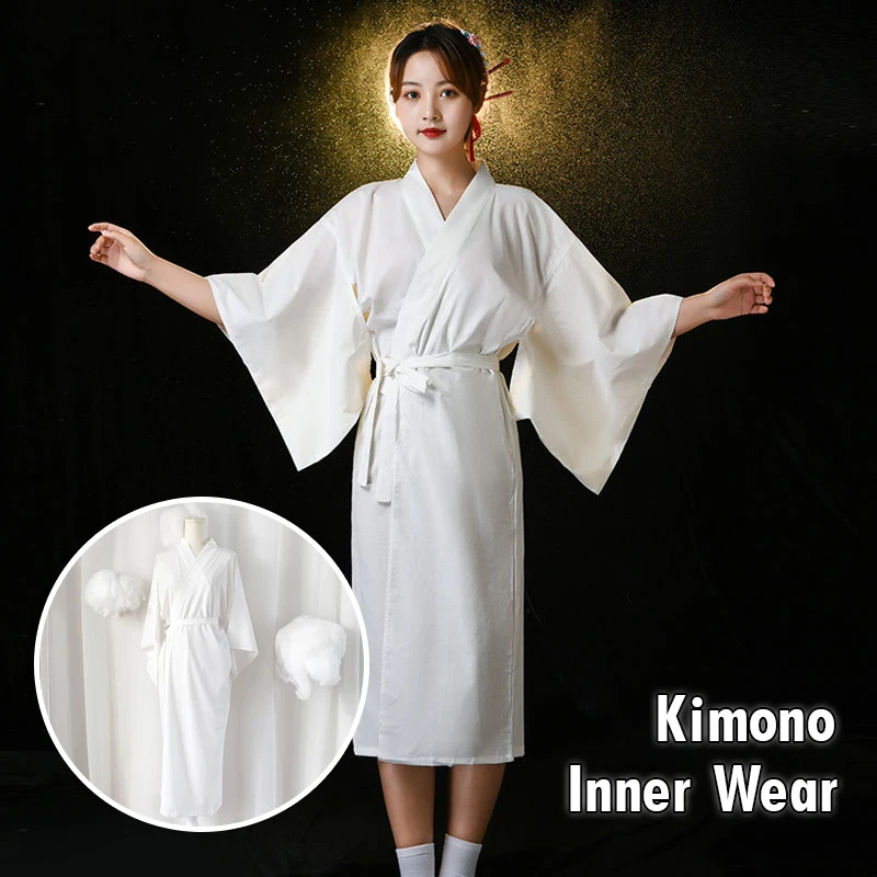 Women'S Kimono Accessories - كيمونو ياباني تقليدي أبيض مع حزام
