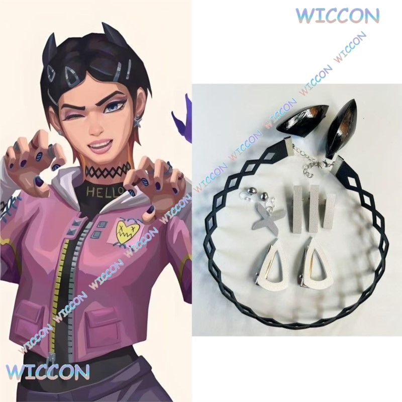 Women Knight Accessories - Valorant القرنفل كليب طوق الفراشة الأقراط