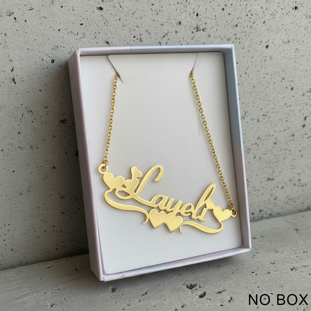 Women Accessories Gift Box - قلادة مخصصة بالاسم من الفولاذ المقاوم