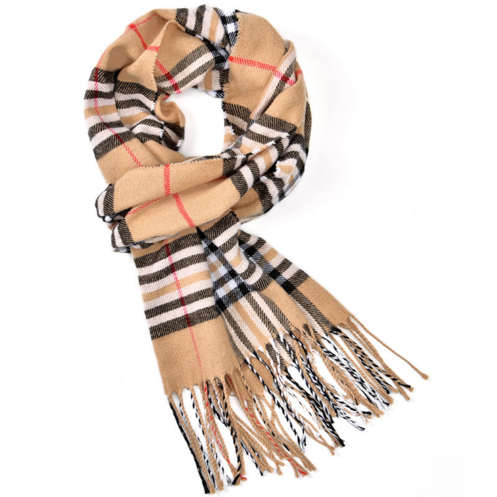 1PCPlaid وشاح شرابة تصميم كلاس - مراجعة Women'S Winter Accessories Set وسعره