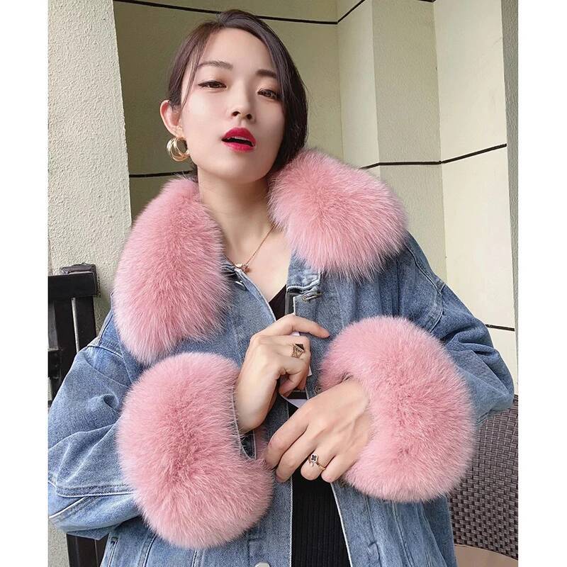 معطف شتوي بياقة للنساء من فرو  - مراجعة Women'S Winter Accessories Set وسعره