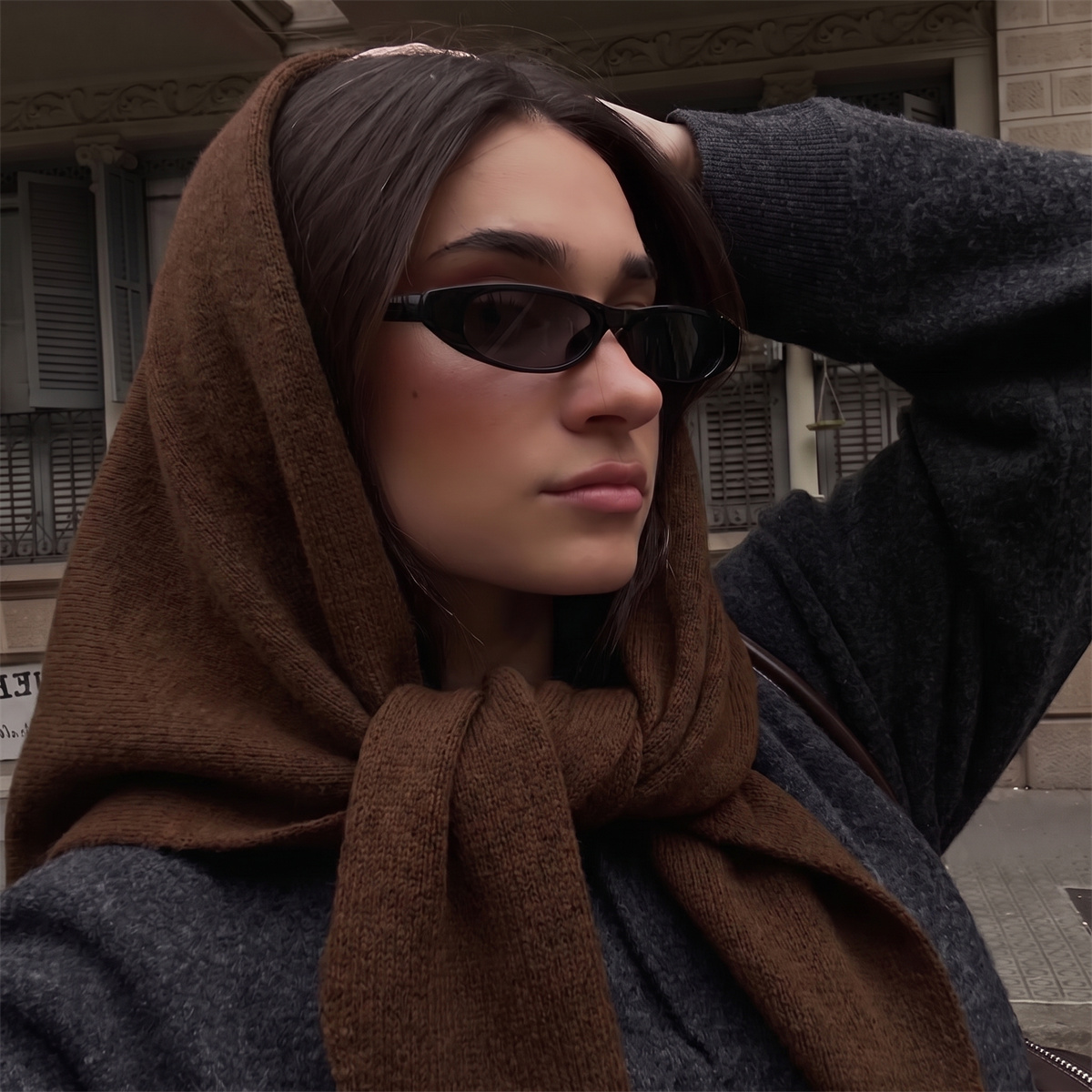 وشاح مثلثي محبوك دافئ للنساء،  - مراجعة Women'S Winter Accessories Set وسعره