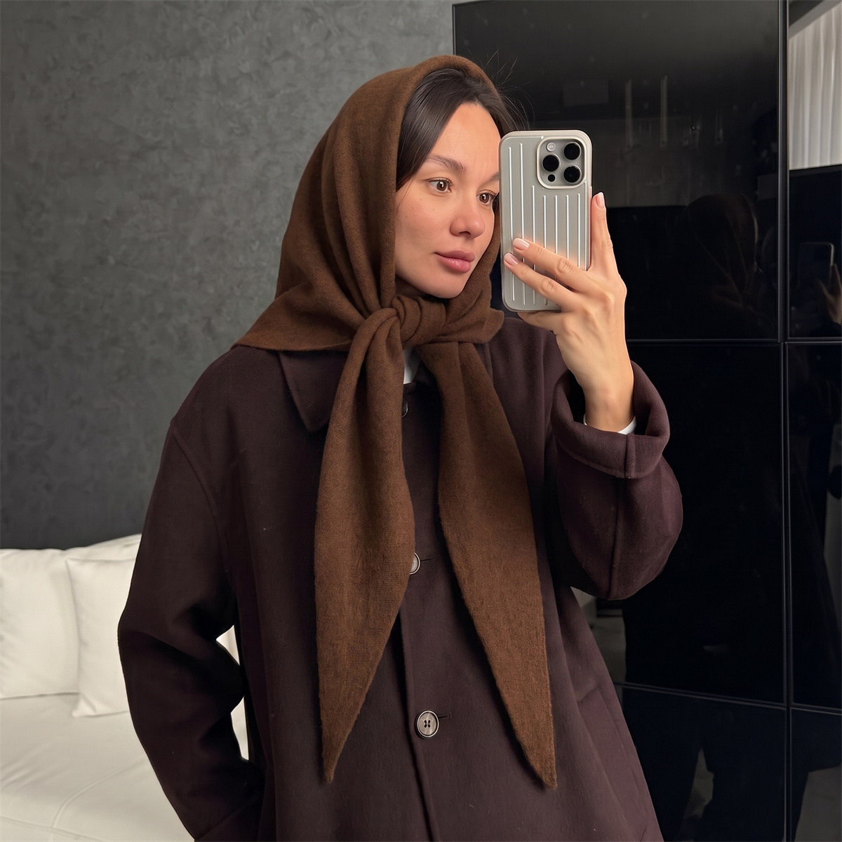 وشاح مثلثي محبوك دافئ للنساء،  - مراجعة Women'S Winter Accessories Set وسعره