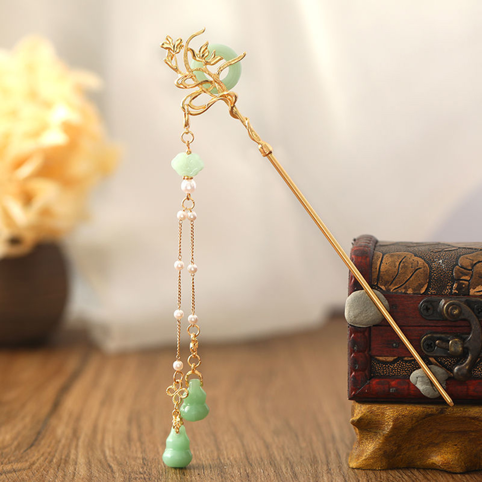 النمط الصيني الزجاج دبوس الشعر - مراجعة Young Women'S Accessories وسعره