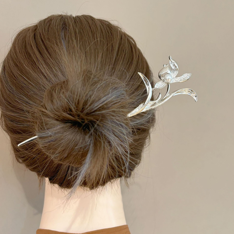 دبوس شعر أوركيد فضي على الطراز - مراجعة Women'S Formal Accessories وسعره