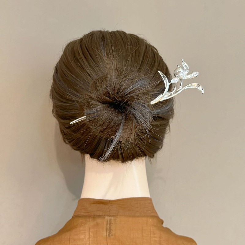 دبوس شعر أوركيد فضي على الطراز - مراجعة Women'S Formal Accessories وسعره