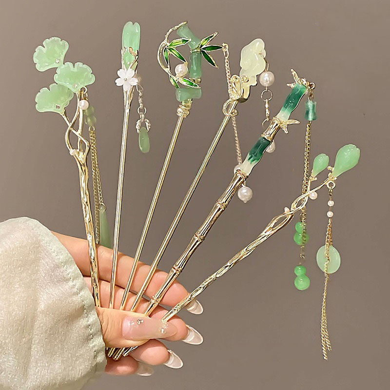 1 قطعة دبوس الشعر الأخضر الأني - مراجعة Women Accessories Shop Design وسعره